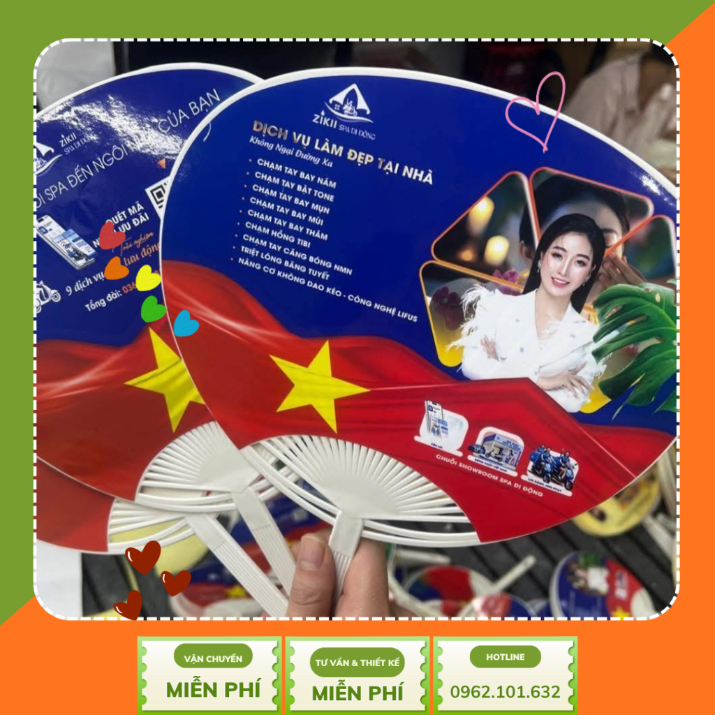 Quạt cầm tay in logo