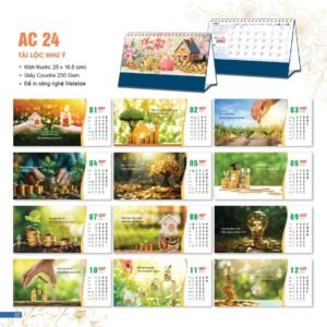 Lịch Bloc 2027 AC Mẫu AC24 - Tài Lộc Như Ý (25 x 16 cm) Quà Tết Gia Đình Sum Vầy Ý Nghĩa in logo doanh nghiệp quà tặng Tết tại Quà Tặng Gia Dụng VN