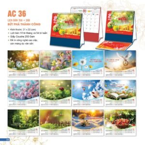 Lịch Để Bàn 2027 AC Mẫu AC36 (21 x 22 cm) Quà Tết Gia Đình Sum Vầy Ý Nghĩa in logo doanh nghiệp quà tặng Tết tại Quà Tặng Gia Dụng VN