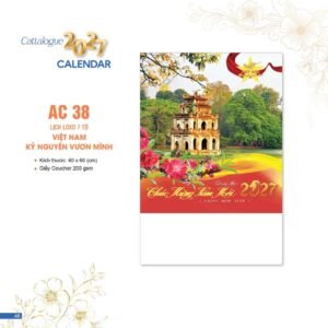 Lịch Bloc 2027 AC Mẫu AC38 (40 x 60 cm) Quà Tết Gia Đình Sum Vầy Ý Nghĩa in logo doanh nghiệp quà tặng Tết tại Quà Tặng Gia Dụng VN