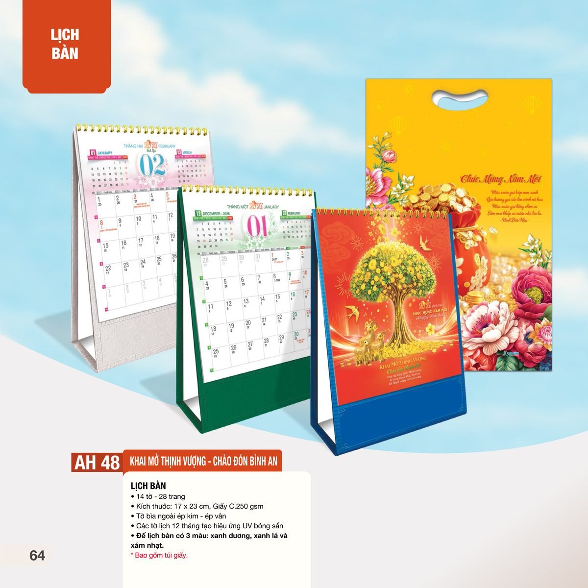 Lịch Để Bàn 2027 AH Mẫu AH48 (11 x 18 cm) Quà Tết Gia Đình Sum Vầy Ý Nghĩa Lịch Để Bàn 2027 AH Mẫu AH48 (11 x 18 cm) Quà Tết Gia Đình Sum Vầy Ý Nghĩa in logo doanh nghiệp quà tặng Tết tại Quà Tặng Gia Dụng VN