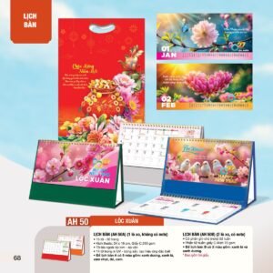 Lịch Bàn Chữ M (Có Note 52 Tuần) 2027 AH Mẫu AH50 - Lộc Xuân (24 x 16cm) Quà Tết Gia Đình Sum Vầy Ý Nghĩa in logo doanh nghiệp quà tặng Tết tại Quà Tặng Gia Dụng VN