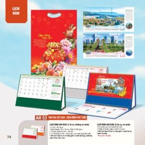 Lịch Bàn Chữ M (Có Note 52 Tuần) 2027 AH Mẫu AH53 - Tinh Hoa Việt Nam (24 x 16cm) Quà Tết Gia Đình Sum Vầy Ý Nghĩa in logo doanh nghiệp quà tặng Tết tại Quà Tặng Gia Dụng VN