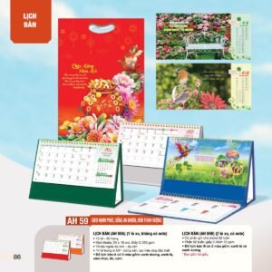 Lịch Bàn Chữ M (Có Note 52 Tuần) 2027 AH Mẫu AH59 (24 x 16cm) Quà Tết Gia Đình Sum Vầy Ý Nghĩa in logo doanh nghiệp quà tặng Tết tại Quà Tặng Gia Dụng VN