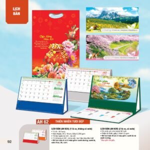 Lịch Bàn Chữ M (Có Note 52 Tuần) 2027 AH Mẫu AH62 (24 x 16cm) Quà Tết Gia Đình Sum Vầy Ý Nghĩa in logo doanh nghiệp quà tặng Tết tại Quà Tặng Gia Dụng VN