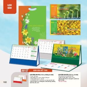 Lịch Bàn Chữ M (Có Note 52 Tuần) 2027 AH Mẫu AH67 - Lộc Xuân (24 x 16cm) Quà Tết Gia Đình Sum Vầy Ý Nghĩa in logo doanh nghiệp quà tặng Tết tại Quà Tặng Gia Dụng VN