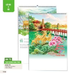 Lịch Treo Tường Lò Xo 7 Tờ 2027 AH Mẫu AH75 (40 x 60cm) Quà Tết Gia Đình Sum Vầy Ý Nghĩa in logo doanh nghiệp quà tặng Tết tại Quà Tặng Gia Dụng VN