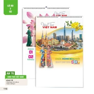 Lịch Treo Tường Lò Xo 7 Tờ 2027 AH Mẫu AH76 (40 x 60cm) Quà Tết Gia Đình Sum Vầy Ý Nghĩa in logo doanh nghiệp quà tặng Tết tại Quà Tặng Gia Dụng VN