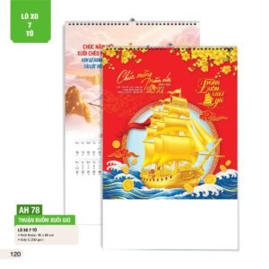 Lịch Treo Tường Lò Xo 7 Tờ 2027 AH Mẫu AH78 (40 x 60cm) Quà Tết Gia Đình Sum Vầy Ý Nghĩa in logo doanh nghiệp quà tặng Tết tại Quà Tặng Gia Dụng VN