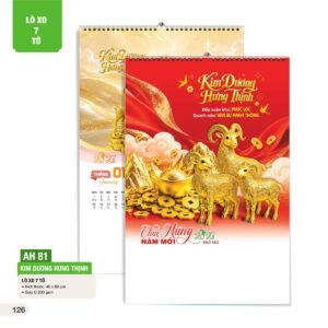 Lịch Treo Tường Lò Xo 7 Tờ 2027 AH Mẫu AH81 (40 x 60cm) Quà Tết Gia Đình Sum Vầy Ý Nghĩa in logo doanh nghiệp quà tặng Tết tại Quà Tặng Gia Dụng VN