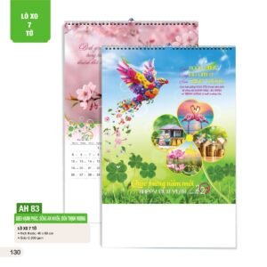 Lịch Treo Tường Lò Xo 7 Tờ 2027 AH Mẫu AH83 (40 x 60cm) Quà Tết Gia Đình Sum Vầy Ý Nghĩa in logo doanh nghiệp quà tặng Tết tại Quà Tặng Gia Dụng VN