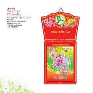 Lịch Bloc 2027 AK Mẫu AK01 (29 x 41 cm) Quà Tết Gia Đình Sum Vầy Ý Nghĩa in logo doanh nghiệp quà tặng Tết tại Quà Tặng Gia Dụng VN