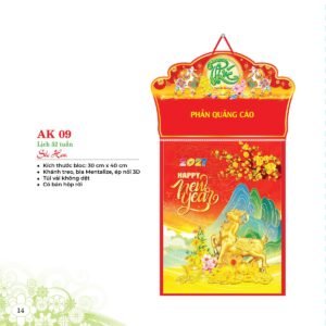 Lịch 52 Tuần 2027 AK Mẫu AK09 (31 x 42 cm) Quà Tết Gia Đình Sum Vầy Ý Nghĩa in logo doanh nghiệp quà tặng Tết tại Quà Tặng Gia Dụng VN