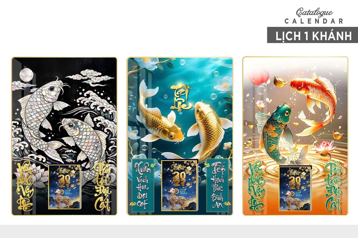 Lịch Bìa Lamina 40x60cm Ba Nhất 2027 BN241 Quà Tết Gia Đình Sum Vầy Ý Nghĩa