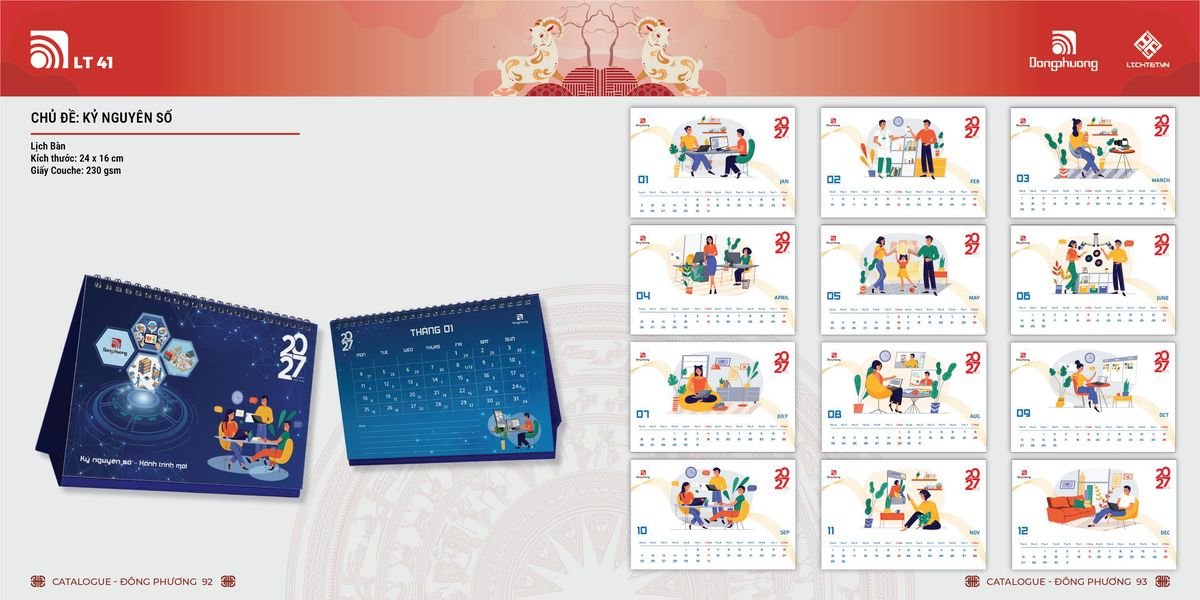 Lịch Bloc ĐP 2027 DP45 Quà Tết Gia Đình Sum Vầy Ý Nghĩa