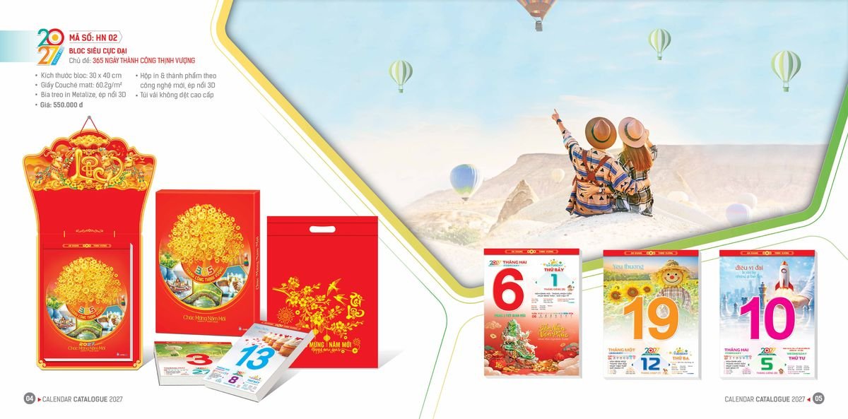 Lịch Bloc Hoa Niên 2027 ĐP DPHN01 Quà Tết Gia Đình Sum Vầy Ý Nghĩa