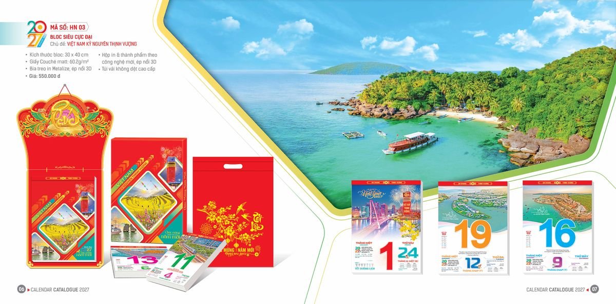 Lịch Bloc Hoa Niên 2027 ĐP DPHN02 Quà Tết Gia Đình Sum Vầy Ý Nghĩa