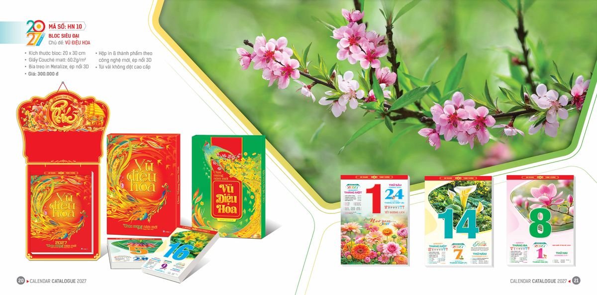 Lịch Bloc Hoa Niên 2027 ĐP DPHN09 Quà Tết Gia Đình Sum Vầy Ý Nghĩa