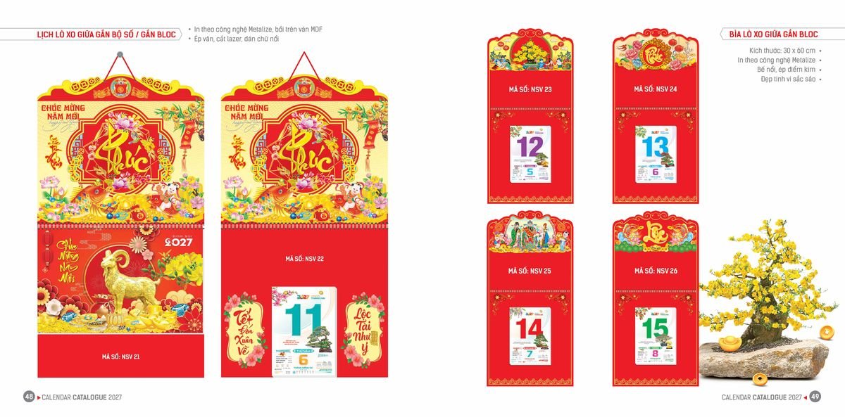 Lịch Bloc Hoa Niên 2027 ĐP DPHN23 Quà Tết Gia Đình Sum Vầy Ý Nghĩa