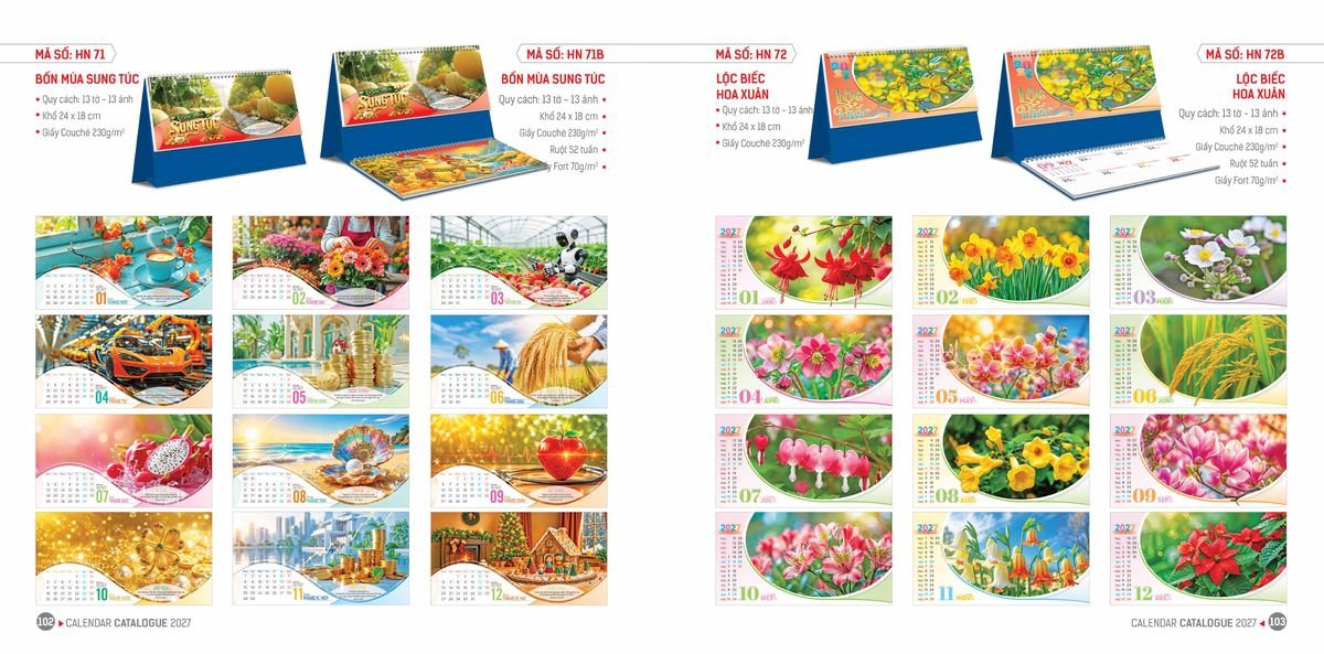 Lịch Bloc Hoa Niên 2027 Đông Phương DPHN50 Quà Tết Gia Đình Sum Vầy Ý Nghĩa