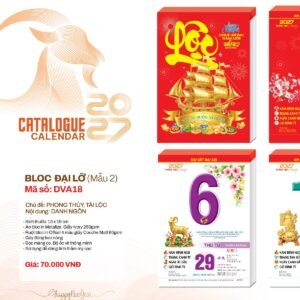 Lịch Bloc 2027 DVA Mẫu DVA18 (13 x 19cm) Quà Tết Gia Đình Sum Vầy Ý Nghĩa in logo doanh nghiệp quà tặng Tết tại Quà Tặng Gia Dụng VN