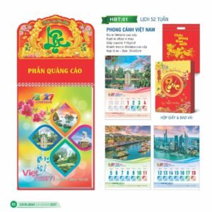 Lịch 52 Tuần 2027 HBT Mẫu HBT02 (31 x 42cm) Quà Tết Gia Đình Sum Vầy Ý Nghĩa in logo doanh nghiệp quà tặng Tết tại Quà Tặng Gia Dụng VN