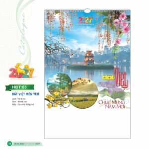Lịch Treo Tường Lò Xo 2027 HBT Mẫu HBT03 (40 x 60cm) Quà Tết Gia Đình Sum Vầy Ý Nghĩa in logo doanh nghiệp quà tặng Tết tại Quà Tặng Gia Dụng VN