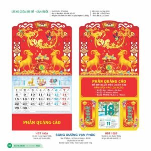 Lịch Treo Tường Lò Xo 2027 HBT Mẫu HBT101B (23  x  24 cm) Quà Tết Gia Đình Sum Vầy Ý Nghĩa in logo doanh nghiệp quà tặng Tết tại Quà Tặng Gia Dụng VN