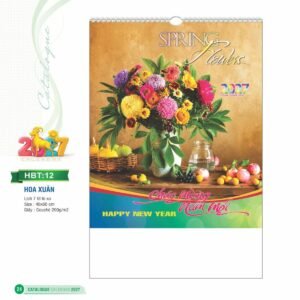 Lịch Treo Tường Lò Xo 2027 HBT Mẫu HBT12 (40 x 60cm) Quà Tết Gia Đình Sum Vầy Ý Nghĩa in logo doanh nghiệp quà tặng Tết tại Quà Tặng Gia Dụng VN