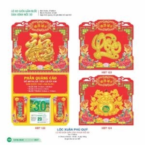 Lịch Treo Tường Lò Xo 2027 HBT Mẫu HBT124 (37 x 68cm) Quà Tết Gia Đình Sum Vầy Ý Nghĩa in logo doanh nghiệp quà tặng Tết tại Quà Tặng Gia Dụng VN