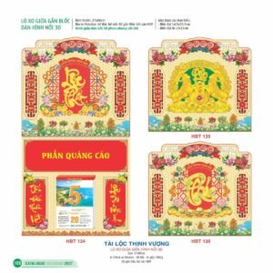 Lịch Treo Tường Lò Xo 2027 HBT Mẫu HBT139 (37 x 68cm) Quà Tết Gia Đình Sum Vầy Ý Nghĩa in logo doanh nghiệp quà tặng Tết tại Quà Tặng Gia Dụng VN