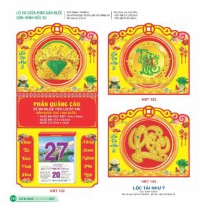 Lịch Treo Tường Lò Xo 2027 HBT Mẫu HBT155 (30 x 60cm) Quà Tết Gia Đình Sum Vầy Ý Nghĩa in logo doanh nghiệp quà tặng Tết tại Quà Tặng Gia Dụng VN