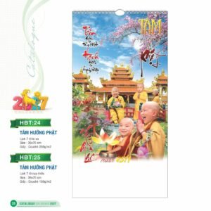 Lịch Treo Tường Lò Xo 2027 HBT Mẫu HBT25 (36 x 70cm) Quà Tết Gia Đình Sum Vầy Ý Nghĩa in logo doanh nghiệp quà tặng Tết tại Quà Tặng Gia Dụng VN