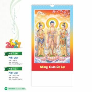 Lịch Treo Tường Lò Xo 2027 HBT Mẫu HBT26 (36 x 70cm) Quà Tết Gia Đình Sum Vầy Ý Nghĩa in logo doanh nghiệp quà tặng Tết tại Quà Tặng Gia Dụng VN