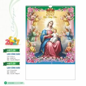 Lịch Treo Tường Lò Xo 2027 HBT Mẫu HBT28 (40 x 60cm) Quà Tết Gia Đình Sum Vầy Ý Nghĩa in logo doanh nghiệp quà tặng Tết tại Quà Tặng Gia Dụng VN