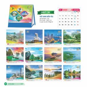 Lịch Để Bàn 2027 HBT Mẫu HBT36 (19 x 21cm) Quà Tết Gia Đình Sum Vầy Ý Nghĩa in logo doanh nghiệp quà tặng Tết tại Quà Tặng Gia Dụng VN
