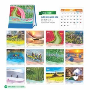 Lịch Để Bàn 2027 HBT Mẫu HBT39 (19 x 21cm) Quà Tết Gia Đình Sum Vầy Ý Nghĩa in logo doanh nghiệp quà tặng Tết tại Quà Tặng Gia Dụng VN