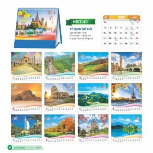 Lịch Để Bàn 2027 HBT Mẫu HBT41 (19 x 21cm) Quà Tết Gia Đình Sum Vầy Ý Nghĩa in logo doanh nghiệp quà tặng Tết tại Quà Tặng Gia Dụng VN