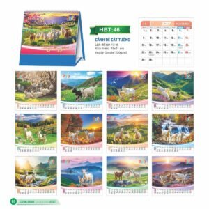 Lịch Để Bàn 2027 HBT Mẫu HBT46 (19 x 21cm) Quà Tết Gia Đình Sum Vầy Ý Nghĩa in logo doanh nghiệp quà tặng Tết tại Quà Tặng Gia Dụng VN