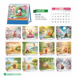 Lịch Để Bàn 2027 HBT Mẫu HBT48 (19 x 21cm) Quà Tết Gia Đình Sum Vầy Ý Nghĩa in logo doanh nghiệp quà tặng Tết tại Quà Tặng Gia Dụng VN