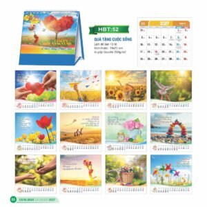 Lịch Để Bàn 2027 HBT Mẫu HBT53 (19 x 21cm) Quà Tết Gia Đình Sum Vầy Ý Nghĩa in logo doanh nghiệp quà tặng Tết tại Quà Tặng Gia Dụng VN