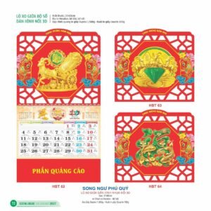 Lịch Treo Tường Lò Xo 2027 HBT Mẫu HBT65 (37 x 68cm) Quà Tết Gia Đình Sum Vầy Ý Nghĩa in logo doanh nghiệp quà tặng Tết tại Quà Tặng Gia Dụng VN