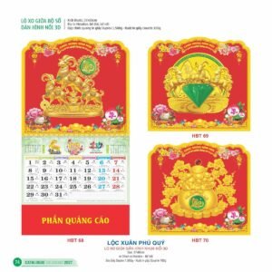 Lịch Treo Tường Lò Xo 2027 HBT Mẫu HBT71 (22  x  23 cm) Quà Tết Gia Đình Sum Vầy Ý Nghĩa in logo doanh nghiệp quà tặng Tết tại Quà Tặng Gia Dụng VN