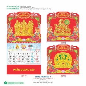 Lịch Treo Tường Lò Xo 2027 HBT Mẫu HBT79 (25  x  26 cm) Quà Tết Gia Đình Sum Vầy Ý Nghĩa in logo doanh nghiệp quà tặng Tết tại Quà Tặng Gia Dụng VN