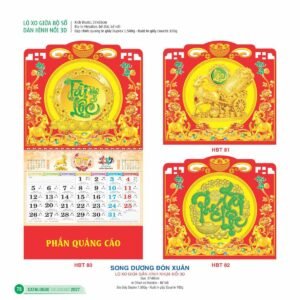 Lịch Treo Tường Lò Xo 2027 HBT Mẫu HBT85 (17  x  18 cm) Quà Tết Gia Đình Sum Vầy Ý Nghĩa in logo doanh nghiệp quà tặng Tết tại Quà Tặng Gia Dụng VN