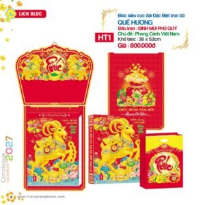 Lịch Bloc Siêu Cực Đại 2027 HT Mẫu HT1 (38 x 53cm) Quà Tết Gia Đình Sum Vầy Ý Nghĩa in logo doanh nghiệp quà tặng Tết tại Quà Tặng Gia Dụng VN
