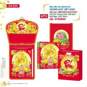 Lịch Bloc Cực Đại 2027 HT Mẫu HT3 - Hương Sắc Việt Nam (29 x 41cm) Quà Tết Gia Đình Sum Vầy Ý Nghĩa in logo doanh nghiệp quà tặng Tết tại Quà Tặng Gia Dụng VN