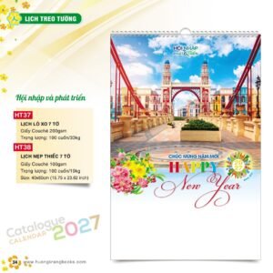 Lịch Treo Tường 2027 HT Mẫu HT37 (40 x 60cm) Quà Tết Gia Đình Sum Vầy Ý Nghĩa in logo doanh nghiệp quà tặng Tết tại Quà Tặng Gia Dụng VN
