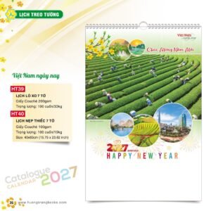 Lịch Treo Tường 2027 HT Mẫu HT39 (40 x 60cm) Quà Tết Gia Đình Sum Vầy Ý Nghĩa in logo doanh nghiệp quà tặng Tết tại Quà Tặng Gia Dụng VN