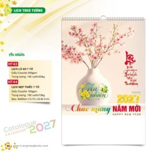 Lịch Treo Tường 2027 HT Mẫu HT43 (40 x 60cm) Quà Tết Gia Đình Sum Vầy Ý Nghĩa in logo doanh nghiệp quà tặng Tết tại Quà Tặng Gia Dụng VN
